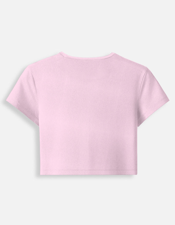 11FIT Hello Teddy Bear Floral Graphic Baby Tee - Cute Aesthetic Women's Top India - Detail View 9 - 11FIT India