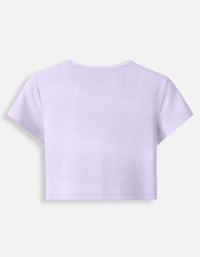 11FIT Hello Teddy Bear Floral Graphic Baby Tee - Cute Aesthetic Women's Top India - Detail View 10 - 11FIT India