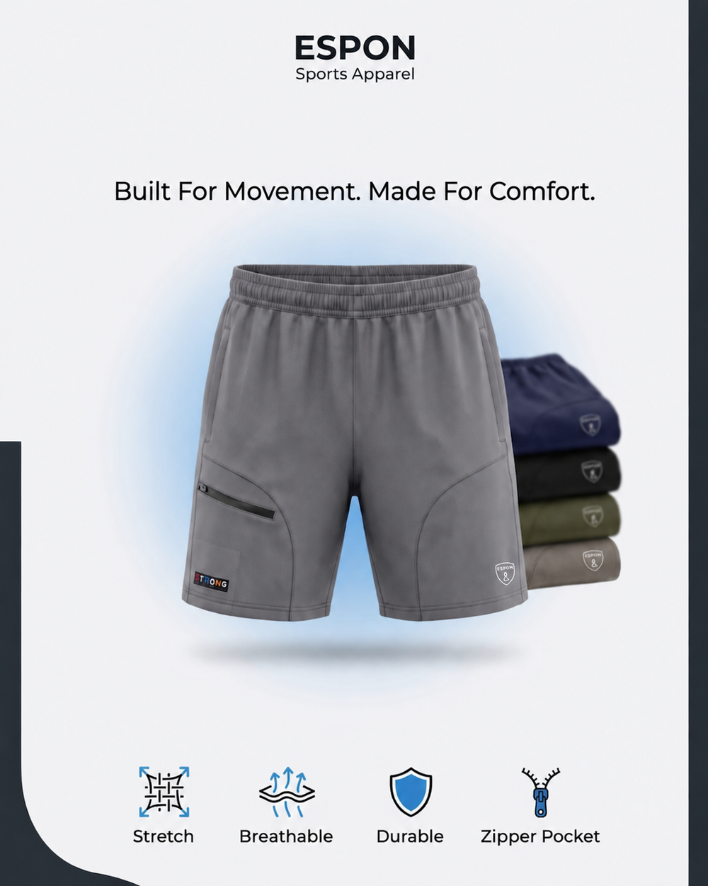 ESPON NS Terry Lycra 30% Active Shorts