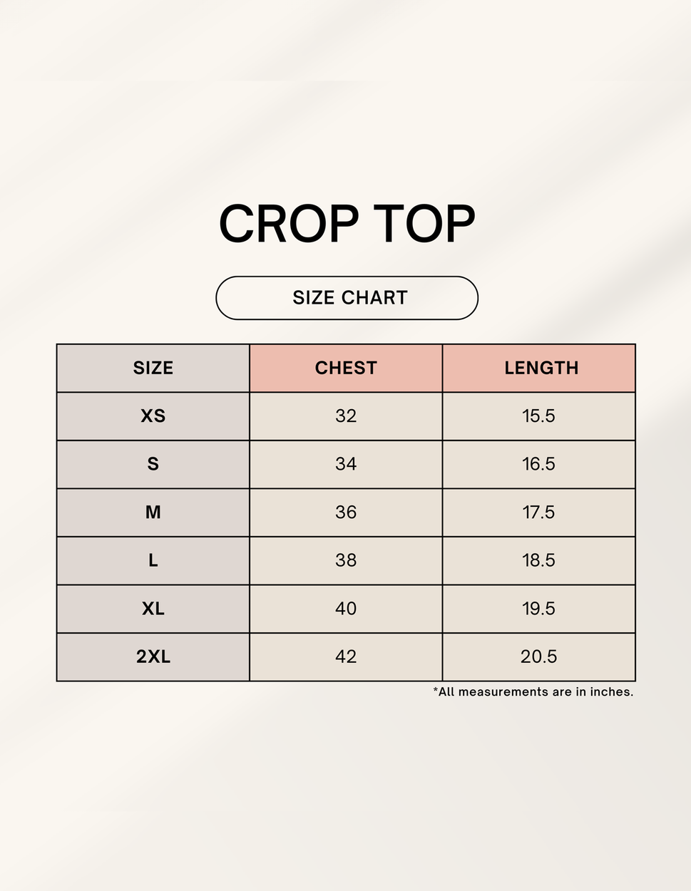 11FIT Coquette Pink Ribbon Bow Graphic Crop Top - Aesthetic Bow T-Shirt for Women India - Size Chart - 11FIT India