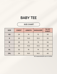 11FIT Lipstick Brushstroke Heart Graphic Baby Tee - Aesthetic Chic Fitted Top India - Size Chart - 11FIT India