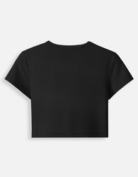 11FIT Lipstick Brushstroke Heart Graphic Baby Tee - Aesthetic Chic Fitted Top India - Detail View 7 - 11FIT India
