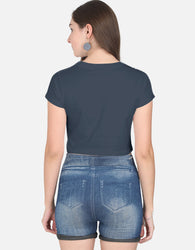 11FIT Coquette Pink Ribbon Bow Graphic Crop Top - Aesthetic Bow T-Shirt for Women India - Detail View 13 - 11FIT India