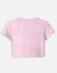11FIT Lipstick Brushstroke Heart Graphic Baby Tee - Aesthetic Chic Fitted Top India - Detail View 9 - 11FIT India