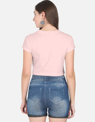 11FIT Just A Cat Whiskers Graphic Crop Top - Women's 100% Cotton Cute Tee India - Detail View 18 - 11FIT India