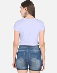 11FIT Just A Cat Whiskers Graphic Crop Top - Women's 100% Cotton Cute Tee India - Detail View 19 - 11FIT India