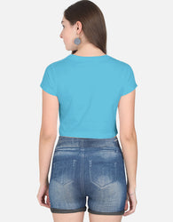 11FIT Just A Cat Whiskers Graphic Crop Top - Women's 100% Cotton Cute Tee India - Detail View 15 - 11FIT India