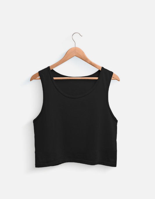 11FIT Classic Ribbed Cotton Crop Tank Top for Women - Solid White Sleeveless Aesthetic Cropped Top India - Back View - 11FIT India