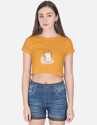 11FIT Just A Cat Whiskers Graphic Crop Top - Women's 100% Cotton Cute Tee India - Detail View 7 - 11FIT India