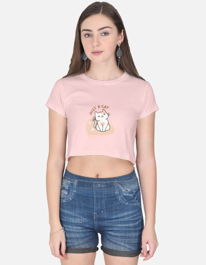 11FIT Just A Cat Whiskers Graphic Crop Top - Women's 100% Cotton Cute Tee India - Detail View 8 - 11FIT India