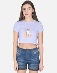 11FIT Just A Cat Whiskers Graphic Crop Top - Women's 100% Cotton Cute Tee India - Detail View 9 - 11FIT India