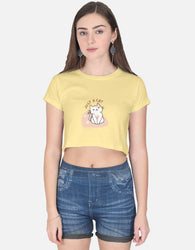 11FIT Just A Cat Whiskers Graphic Crop Top - Women's 100% Cotton Cute Tee India - Detail View 10 - 11FIT India