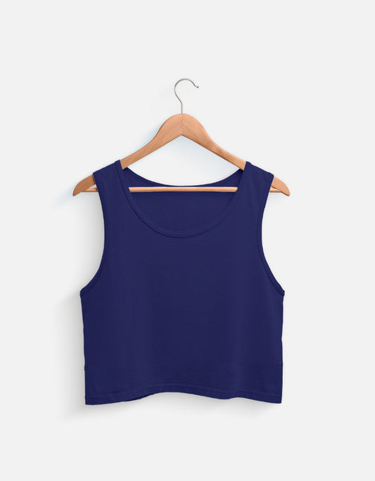11FIT Classic Ribbed Cotton Crop Tank Top for Women - Solid White Sleeveless Aesthetic Cropped Top India - Detail View 3 - 11FIT India