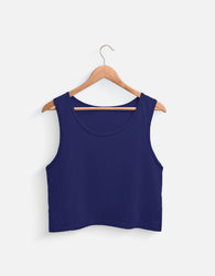 11FIT Classic Ribbed Cotton Crop Tank Top for Women - Solid White Sleeveless Aesthetic Cropped Top India - Detail View 3 - 11FIT India